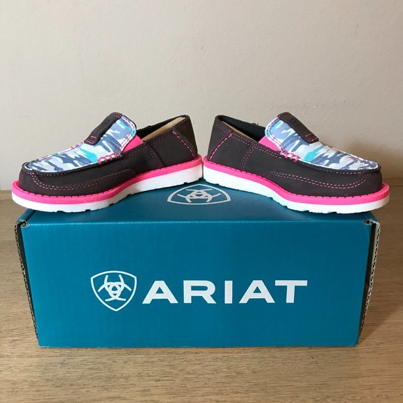 NEW Ariat Cruiser Aged Coffee Suede/Sky Camo Print Shoes 10021607 - Picture 10 of 12